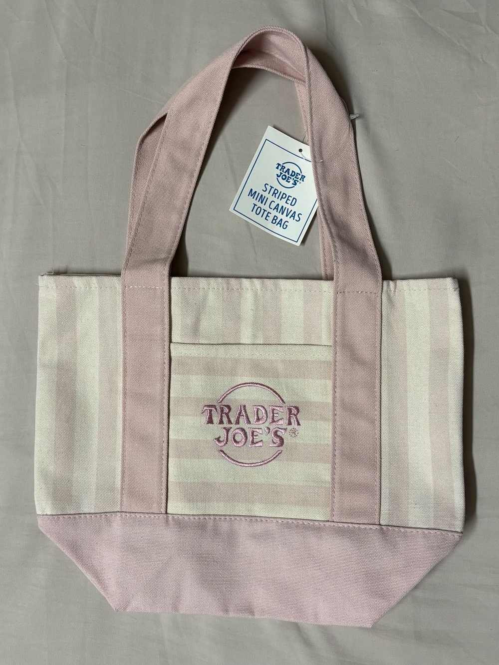 Trader Joe's Striped Mini Canvas Tote Bag (SET OF 4) - Picture 3 of 6
